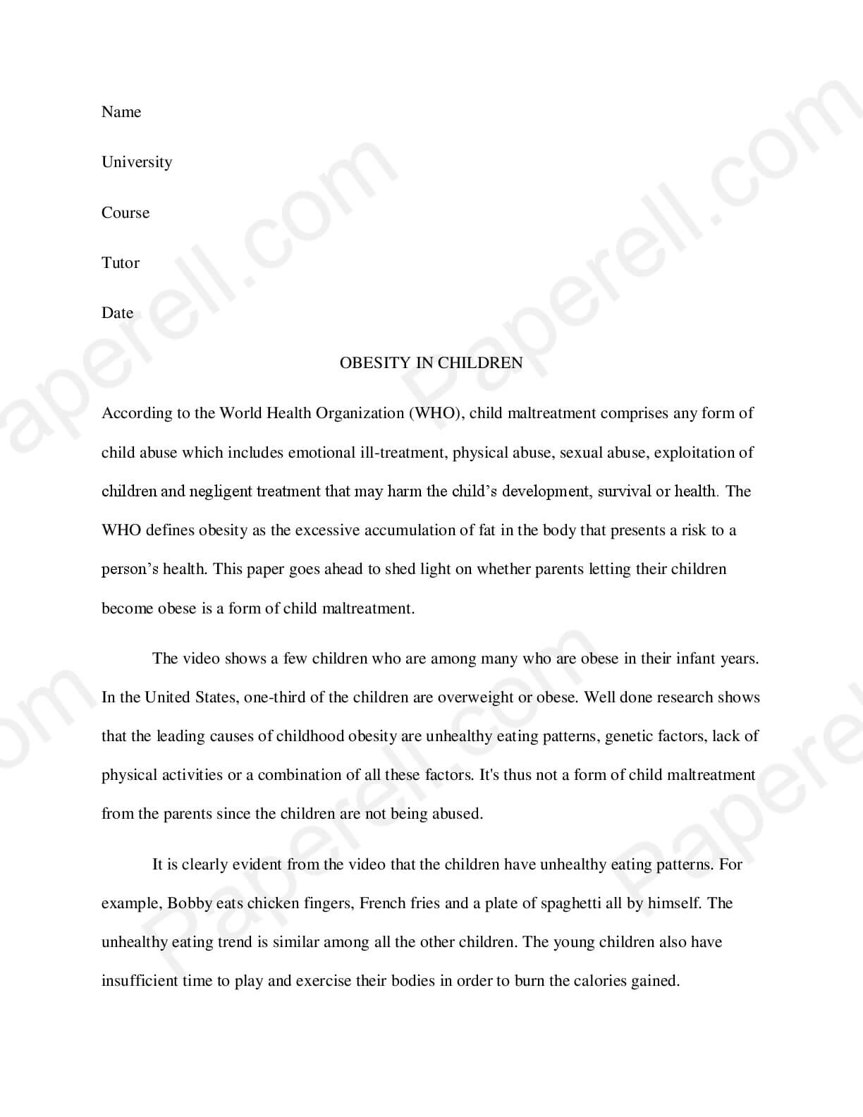 Order of research paper